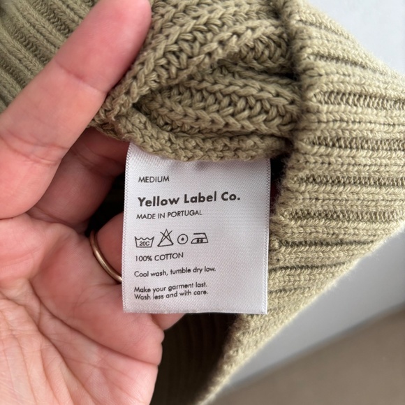 Yellow Label Co chunky knit crew in Tan - Picture 3 of 8